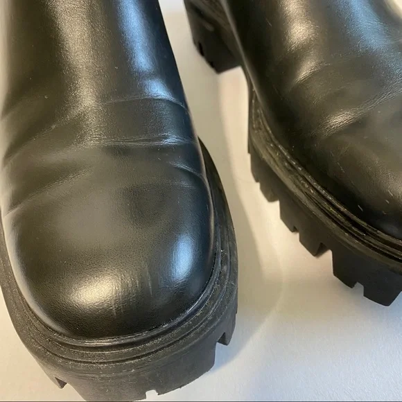 ZARA Lug Sole Chelsea Sock Boot In Black - Picture 8 of 8